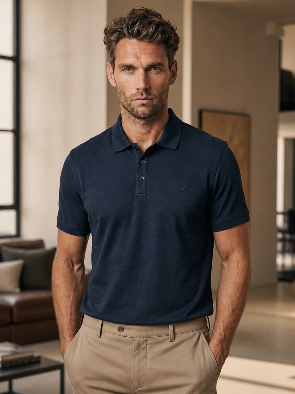 Michael Kors Men’s Navy Blue Short Sleeve Polo Size XL